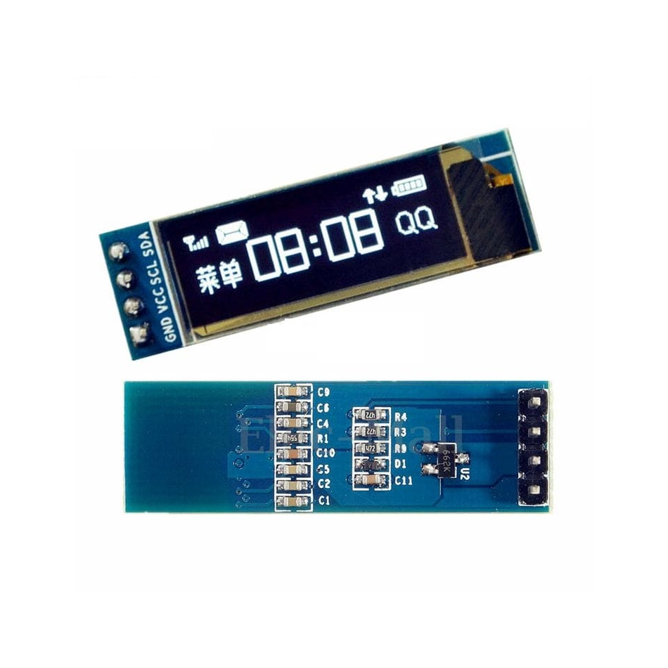 091 inch 128x32 I2C OLED Ekran Modülü - Mavi (SSD1306 Sürücülü) 0.91" 128x32 I2C OLED Ekran Modülü - Mavi (SSD1306 Sürücülü) - Görsel 1