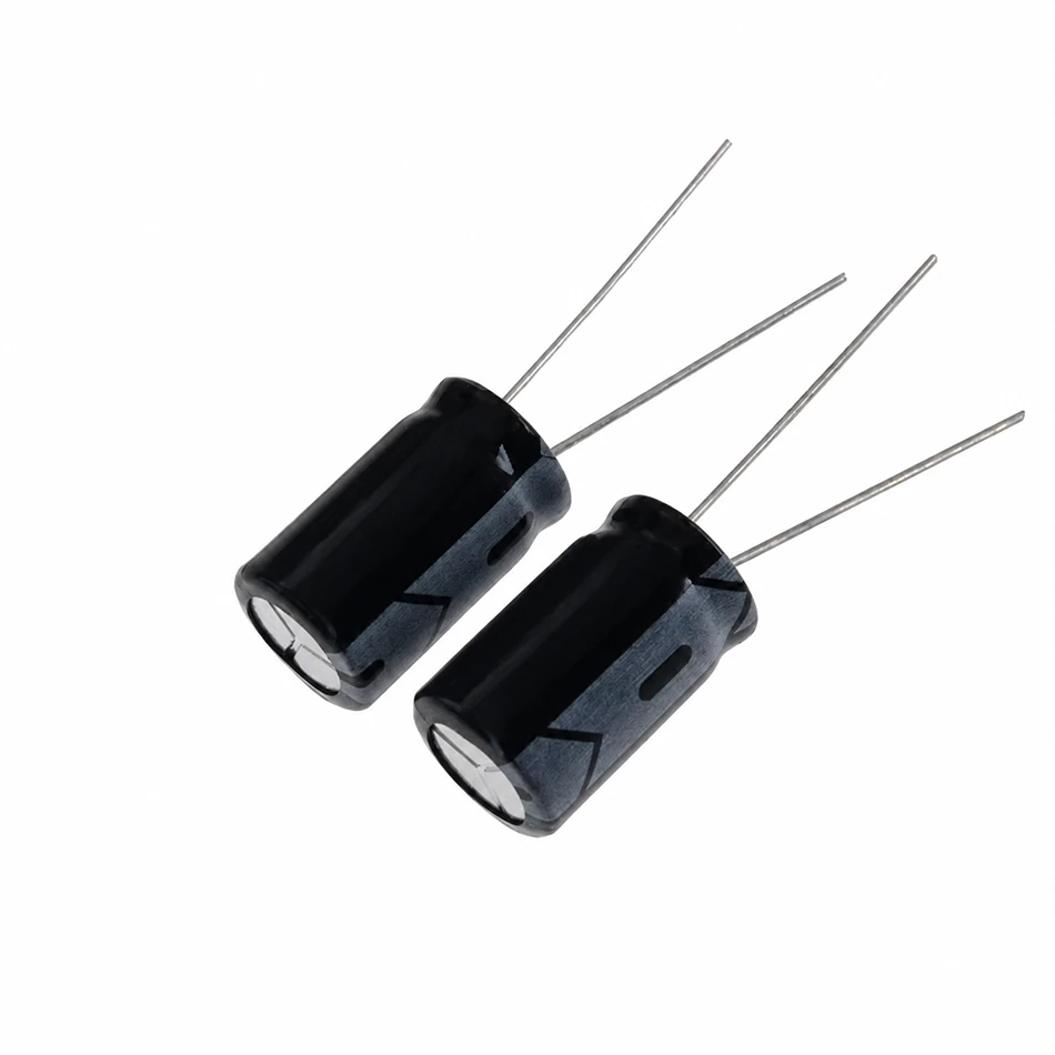 siyah-kondansator 10uF 100V Elektrolit Kondansatör 6.3x12 (8000 Saat) - Görsel 1